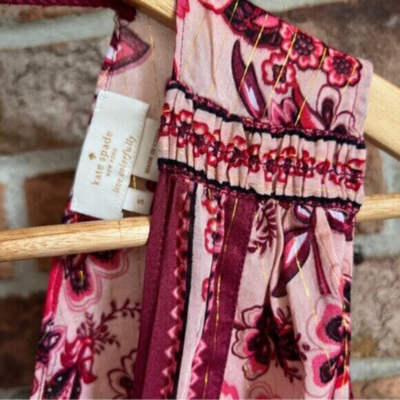 Kate Spade *  Sleeveless Paisley Blossom Blouse Top in Conch Shell Size Small - Picture 11 of 15